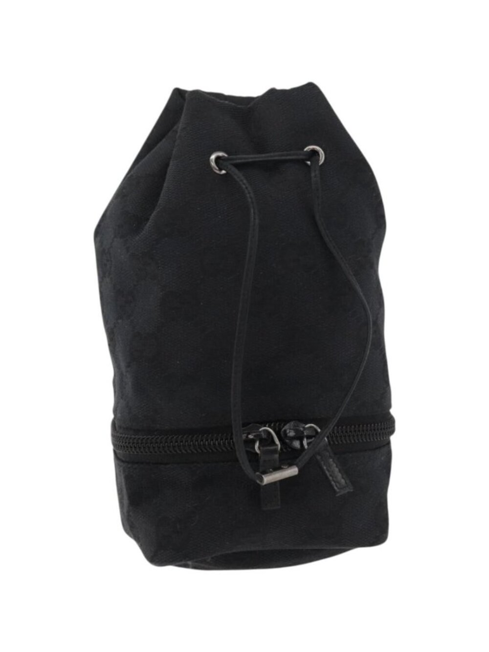 GUCCI GG Canvas Purse Pouch Black Silver 039 1054